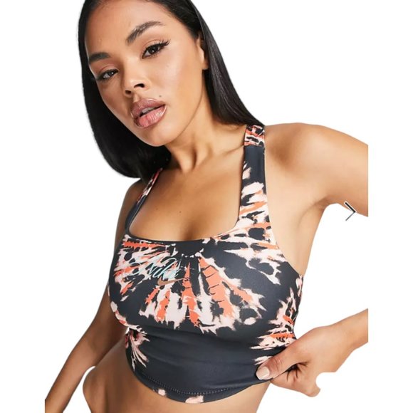 NIKE Resort Tie Dye Cropped Training Tank Top DQ3596-010 Women's - Picture 2 of 5